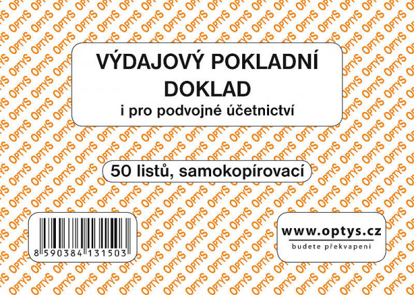 OP 1315 Rachunek wydatków za księgowość dwukrotnego zapisu samokopiujący A6 50 arkuszy