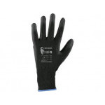Rękawiczki CXS BRITA BLACK, zanurzone w poliuretanie, rozmiar 09