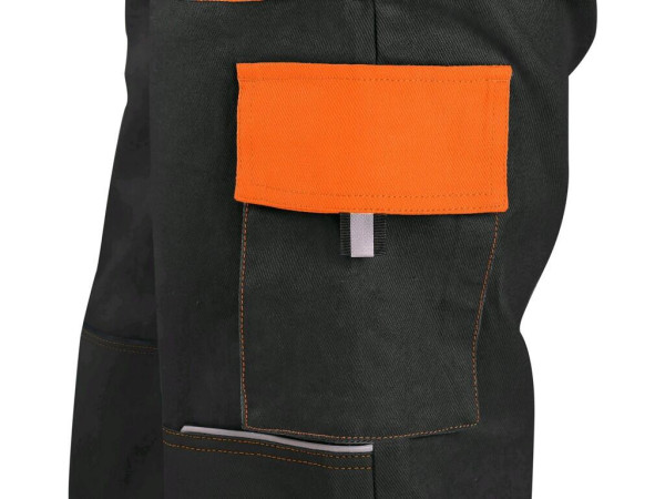 Spodnie CXS LUXY JOSEF, męskie, czarno-pomarańczowe, rozmiar 66