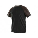 T-shirt CXS OLIVER, krótki rękaw, czarno-brązowy, rozmiar L