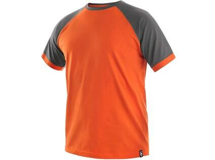 T-shirt CXS OLIVER, krótki rękaw, kolor pomarańczowo-szary, rozmiar M
