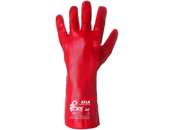 Rękawice CXS SELA, zanurzone w PVC, rozmiar 10