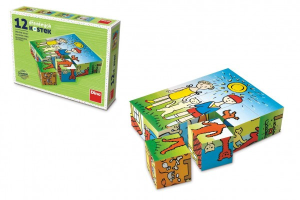 Kostki drewniane Pies i Kot 16x12x4cm