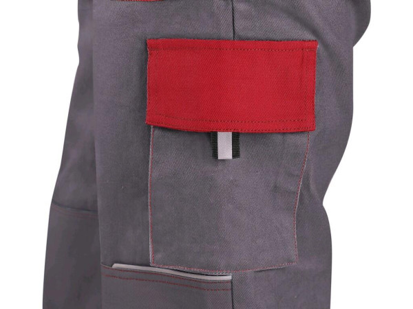 Spodnie CXS LUXY JOSEF, męskie, szaro-czerwone, rozmiar 48