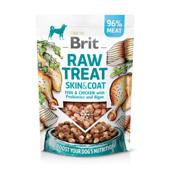 Brit RAW TREAT Skin&Coat Przysmak i topper liofilizowany Fish&Chicken 40 g