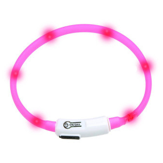 Świecąca obroża LED Karlie Visiolight 35 cm różowa