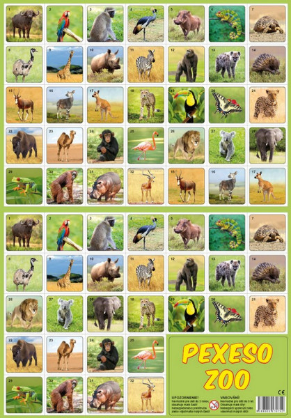 Pexeso ZOO zdjęcie zwierząt