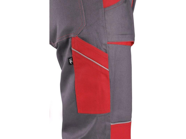 Spodnie CXS LUXY JOSEF, męskie, szaro-czerwone, rozmiar 56