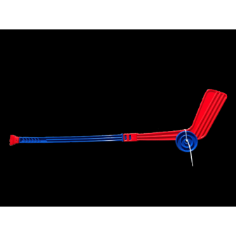 Plastikowy kij hokejowy z krążkiem 74 cm w różnych kolorach