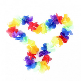 Naszyjnik Hawaje kolorowe kwiaty 100 cm