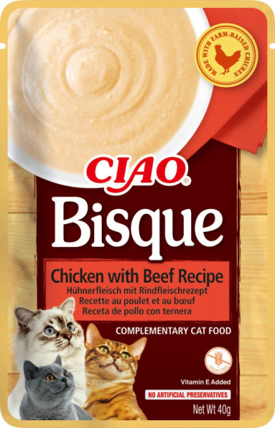 Churu Cat Bisque saszetka - kurczak, wołowina 40g