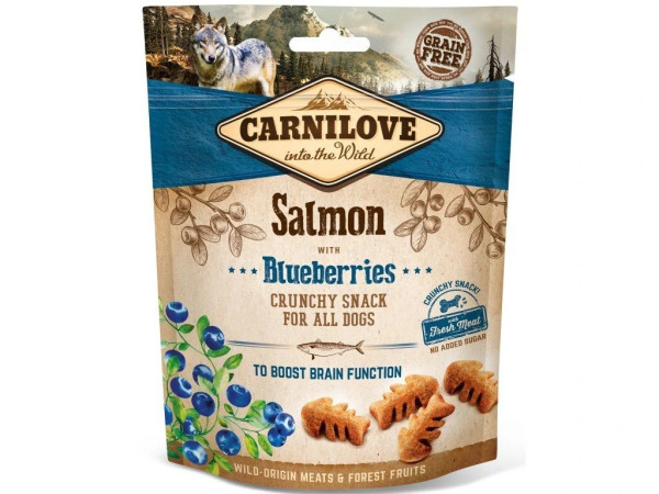 Carnilove Dog Crunchy Snack Łosoś, Jagody, Mięso 200g