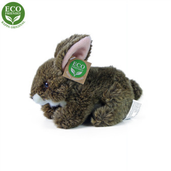 Brązowy pluszowy królik leżący 17 cm EKOLOGICZNY