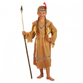 Dziecięcy kostium indiański z nakryciem głowy i piórami (M) e-opakowanie