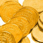 Złote monety w woreczku