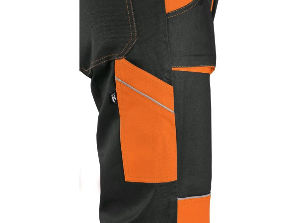 Spodnie CXS LUXY JOSEF, męskie, czarno-pomarańczowe, rozmiar 50