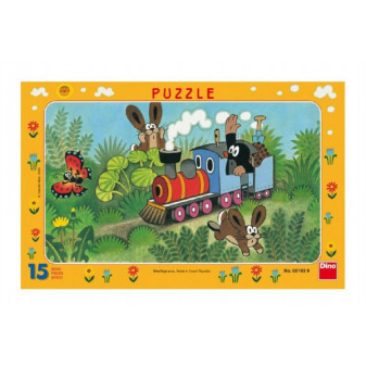 Puzzle planszowe Kret i lokomotywa 29,5x19cm 15 sztuk