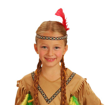 Dziecięcy kostium Indianina z nakryciem głowy i piórami (S) e-opakowanie