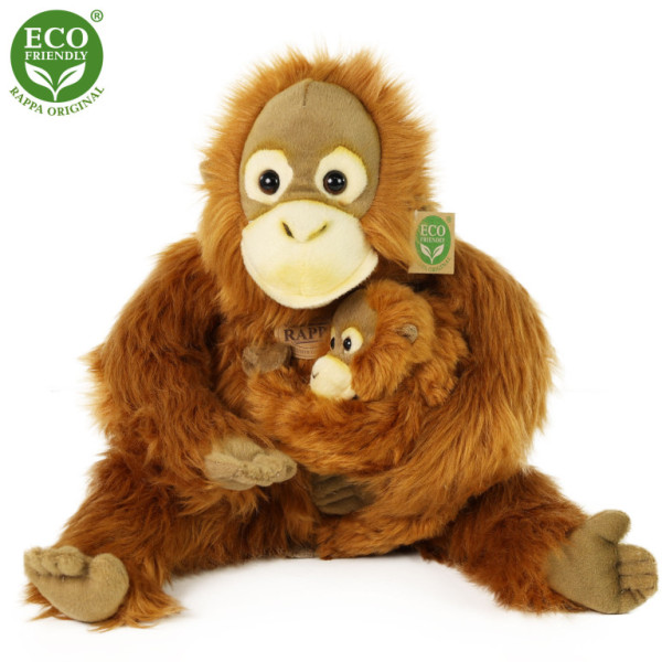 Pluszowy orangutan z dzieckiem 28 cm EKOLOGICZNY