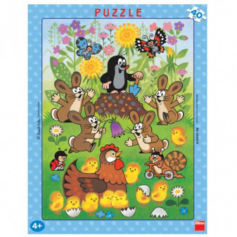 Puzzle planszowe Krecik i Wielkanoc 29x37cm 40 sztuk