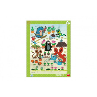 Puzzle planszowe Mole ogrodnik 37x29cm 40 sztuk w folii