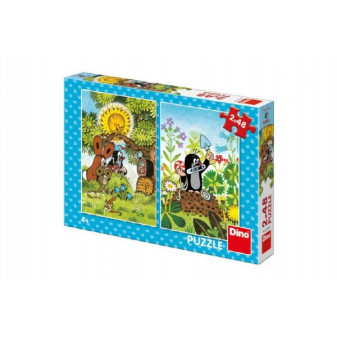 Puzzle Kret 2x48 sztuk 18x26cm w pudełku 27x19x4cm