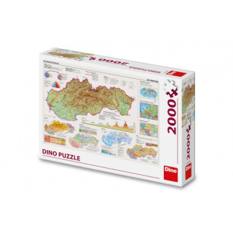 Puzzle Mapa Słowacji 97x69cm 2000 sztuk w pudełku 32x23x7cm