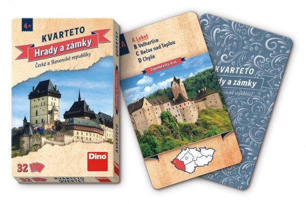 Karty do gry planszowej Quartet Castles 32 szt. w kartonowym pudełku 7x11x1cm