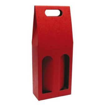 Tekturowe pudełko na wino Vinky-2 Czerwone 160x80x400mm 107733