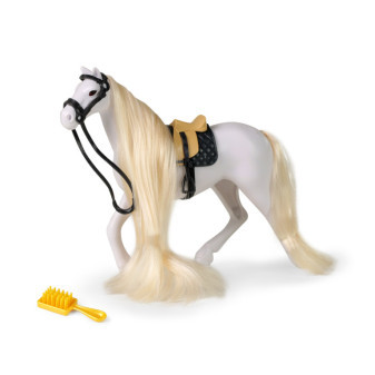 Czesanie białego konia grzebieniem