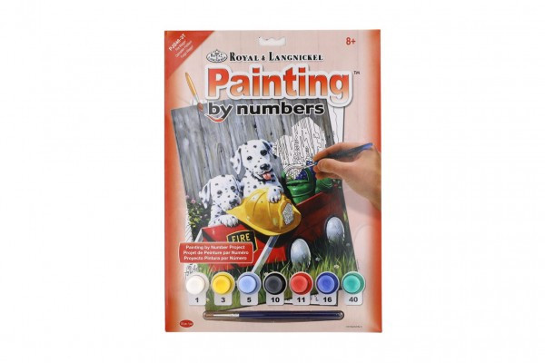 Malowanie po numerach Dalmatini 22x30cm farbami akrylowymi i pędzlem na kartonie