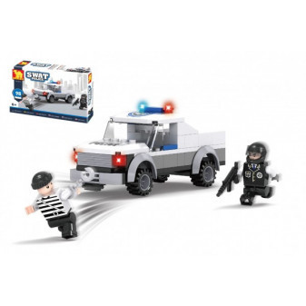 Zestaw budowlany Dromader Swat policja samochodowa 98 sztuk w pudełku 19x13x5cm
