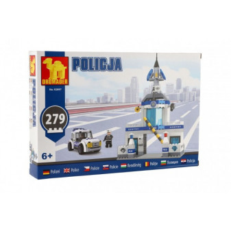 Zestaw do budowania Dromader Posterunek policji + samochód 32x22x5cm