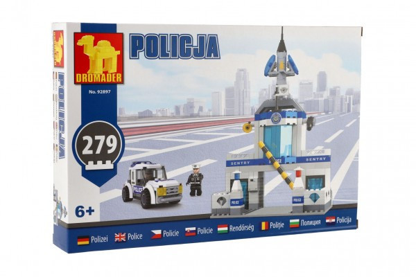 Zestaw do budowania Dromader Posterunek policji + samochód 32x22x5cm