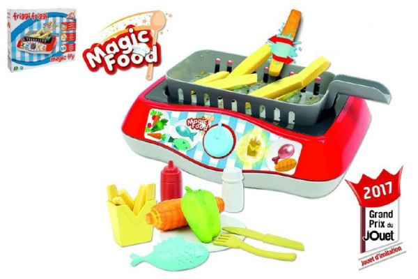 Zestaw do smażenia Magic Fryer + akcesoria plastikowy na baterie z dźwiękiem i światłem w pudełku 46x36