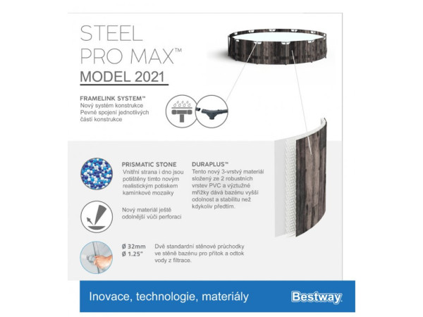 Bestway Steel Pro Max Wood 3,66 x 1 m 5614X + Akcesoria