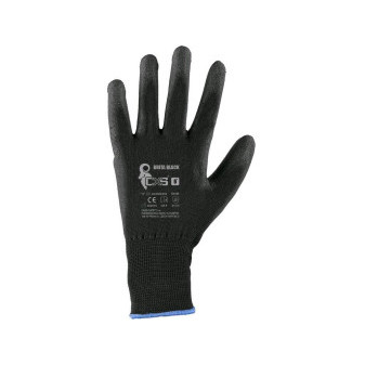 Rękawiczki CXS BRITA BLACK, z blistrem, zanurzane w poliuretanie, rozmiar 09