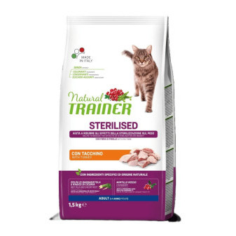 TRAINER Natural Cat Sterylizowane Mięso z Indyka 1,5 kg