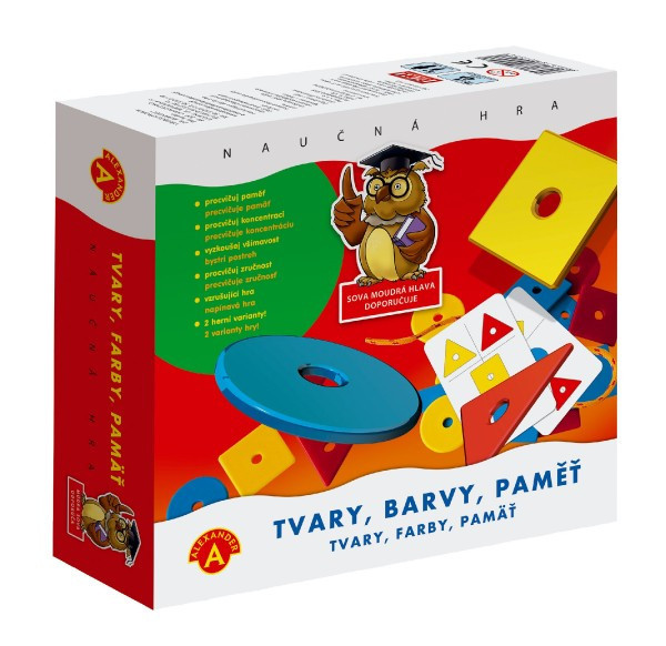 Kształty, kolory, edukacyjna gra planszowa w pudełku 20x18x5cm
