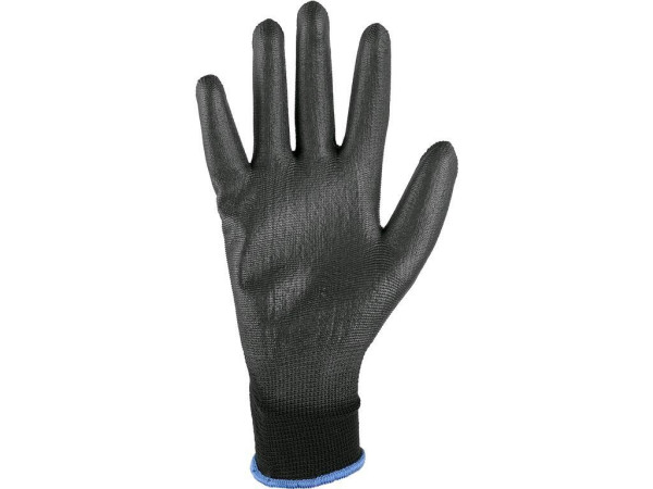 Rękawiczki CXS BRITA BLACK, z blistrem, zanurzane w poliuretanie, rozmiar 08