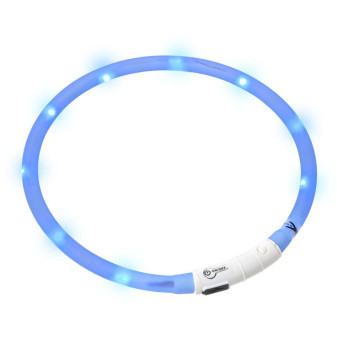 Świecąca obroża LED dla psa Karlie Visiolight 70 cm niebieska