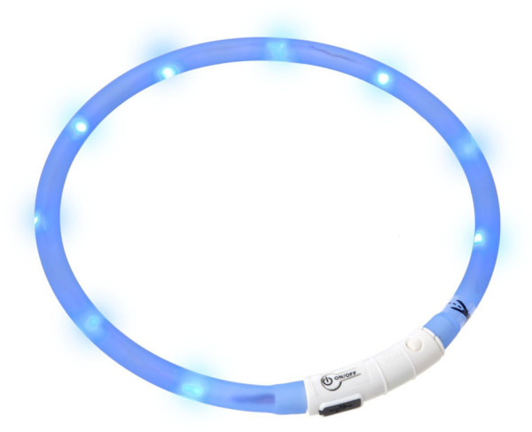 Świecąca obroża LED dla psa Karlie Visiolight 70 cm niebieska
