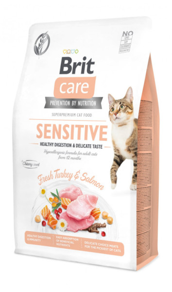 Brit Care Cat, bezzbożowa, Sensitive, 2kg