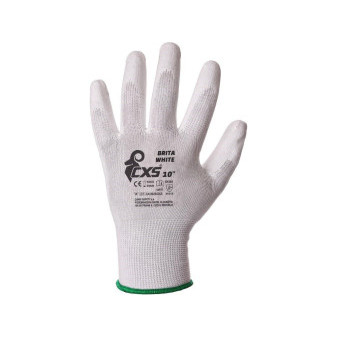 Rękawiczki CXS BRITA WHITE, z blistrem, zanurzane w poliuretanie, rozmiar 11