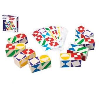 Gra planszowa Domino, drewno, w pudełku 15x15x3,5cm