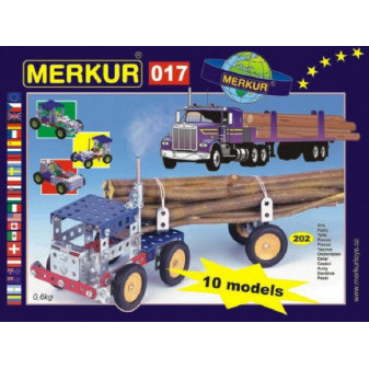 Zestaw budowlany MERKUR 017 Ciężarówka 10 modeli 202 szt w kartonie 26x18x5cm