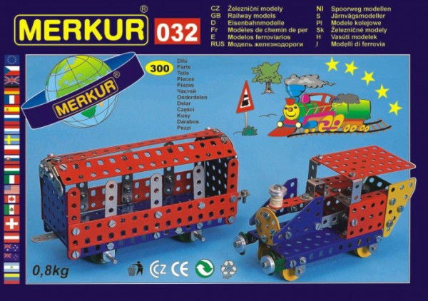 Zestaw konstrukcyjny MERKUR 032 Modele kolejowe 10 modeli 36x27x3cm