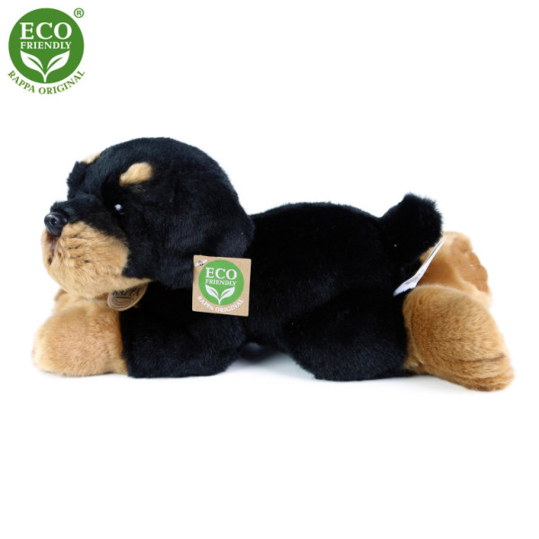 Pluszowy piesek Rottweiler leżący 30 cm EKOLOGICZNY