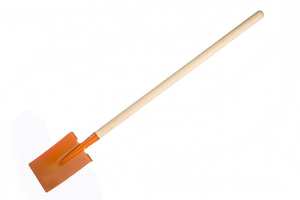 Szpadel prosty pomarańczowy z rękojeścią metal/drewno 80cm narzędzie