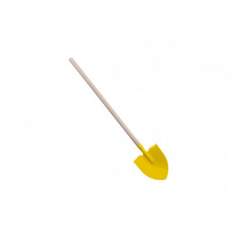 Żółta szpiczasta szpadel z uchwytem metal/drewno 80cm narzędzie